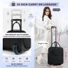 imageRAINSMORE Underseat Carry On Luggage with Wheels 16inch Airline Approved Luggage Lightweight Softside Underseater Travel Suitcases Durable Overnight Bag Rolling Carryon Bag for Women Men BlackBlack