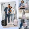 imageRAINSMORE Underseat Carry On Luggage with Wheels 16inch Airline Approved Luggage Lightweight Softside Underseater Travel Suitcases Durable Overnight Bag Rolling Carryon Bag for Women Men BlackPink