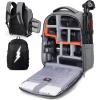 imageRAINSMORE Camera Backpack Camera Bag for DSLRSLR Mirrorless 14 Inch Laptop Camera Backpack for Photographers Antitheft Photography Bag with Rain Cover Tripod Holder GreyGrey