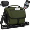 imageRAINSMORE Camera Bag DSLRSLRMirrorless Camera Case with Tripod Holder Waterproof Camera Sling Bag Crossbody Camera Bags for Photographers with Rain Cover for CanonNikonSonyFuji BlackGreen