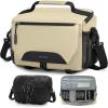 imageRAINSMORE Camera Bag DSLRSLRMirrorless Small Camera Sling Bag Waterproof Camera Case with Tripod Holder ampamp Rain Cover Compact Crossbody Camera Bags for Photographers Everyday Shoulder Bags KhakiKhaki