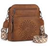 imageRAINSMORE Crossbody Bags for Women Leather Crossbody Purse Designer Womens Shoulder Handbags Trendy Cross Body PurseBrown