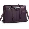 imageRAINSMORE Laptop Bag for Women 156 Inch Work Tote Bags Waterproof Leather Laptop Computer Tote Professional BriefcaseDark Purple