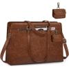 imageRAINSMORE Laptop Bag for Women 156 Inch Work Tote Bags Waterproof Leather Laptop Computer Tote Professional BriefcaseVintage Brown
