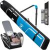 imageRAINSMORE Ski Bag and Boot Bag Combo 360Fully Padded Ski Bags for Air Travel Snowboard Bag Snow Ski Boot Bag Fit Skis Up to 200cm and Boots Up To Size US13 WaterResistant Ski Boot Travel BagBlack  Blue