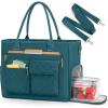 imageRAINSMORE Teacher Tote Bag with Insulated Lunch Compartment 156 inch Laptop Bag for Women Lightweight Work Bags Nurse BagsGreen