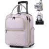 imageRAINSMORE Underseat Carry On Luggage with Wheels 16inch Airline Approved Luggage Lightweight Softside Underseater Travel Suitcases Durable Overnight Bag Rolling Carryon Bag for Women Men BlackPink