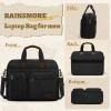 imageMens Laptop Messenger Bag Canvas Briefcase Waterproof Vintage Computer Bag Shoulder Bag Satchel Bags for Work College TravelBlack