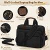 imageMens Laptop Messenger Bag Canvas Briefcase Waterproof Vintage Computer Bag Shoulder Bag Satchel Bags for Work College TravelBlack