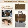 imageMens Laptop Messenger Bag Canvas Briefcase Waterproof Vintage Computer Bag Shoulder Bag Satchel Bags for Work College TravelBrown