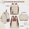 imageRAINSMORE Backpack Purse for Women Leather Travel Backpack Purse Waterproof Anti Theft Fashion Small Casual Mini Daypacks Ladies Convertible Handbags Shoulder Bag with Tassel Beige and BrownBeige and Brown