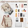 imageRAINSMORE Backpack Purse for Women Leather Travel Backpack Purse Waterproof Anti Theft Fashion Small Casual Mini Daypacks Ladies Convertible Handbags Shoulder Bag with Tassel Beige and BrownBeige and Brown