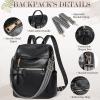 imageRAINSMORE Backpack Purse for Women Waterproof Leather Backpack Purse Lightweight Travel Fashion Backpack Convertible Designer Ladies Shoulder Bag with Bow BlackBlack