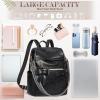 imageRAINSMORE Backpack Purse for Women Waterproof Leather Backpack Purse Lightweight Travel Fashion Backpack Convertible Designer Ladies Shoulder Bag with Bow BlackBlack