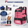 imageRAINSMORE Baseball Bag for Youth ampamp Adult Lightweight Softball Bat Bag with Shoe Compartment External Helmet Holder and Fence Hook Waterproof Baseball Backpack Hold TBall Bat and Softball EquipmentPink