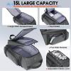 imageRAINSMORE Bike Bags for Bicycle Rear Rack 15L Waterproof Bike Ebike Trunk Pannier Saddle Bag with Rain Cover Bike Accessories Backpack Shoulder Bag for Commuter Travel Outdoor BlackGrey