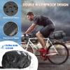 imageRAINSMORE Bike Bags for Bicycle Rear Rack 15L Waterproof Bike Ebike Trunk Pannier Saddle Bag with Rain Cover Bike Accessories Backpack Shoulder Bag for Commuter Travel Outdoor BlackGrey