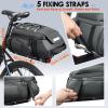 imageRAINSMORE Bike Bags for Bicycle Rear Rack 15L Waterproof Bike Ebike Trunk Pannier Saddle Bag with Rain Cover Bike Accessories Backpack Shoulder Bag for Commuter Travel Outdoor BlackGrey