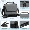 imageRAINSMORE Camera Bag for DSLR SLR Mirrorless CameraSmall Camera Sling Bag for Photographers Waterproof Camera Case with Tripod Holder Compact Camera Bag Crossbody with Rain Cover BlackGrey