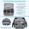 imageRAINSMORE Camera Bag for DSLR SLR Mirrorless CameraSmall Camera Sling Bag for Photographers Waterproof Camera Case with Tripod Holder Compact Camera Bag Crossbody with Rain Cover BlackGrey