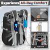 imageRAINSMORE Foldable Hiking Backpack for Women Men Packable Camping Backpack 40L Waterproof Hiking Daypack Bag Lightweight Collapsible Daypack for Travel Trekking Mountaineering Large Capacity BlackBlack and Grey