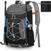 imageRAINSMORE Foldable Hiking Backpack for Women Men Packable Camping Backpack 40L Waterproof Hiking Daypack Bag Lightweight Collapsible Daypack for Travel Trekking Mountaineering Large Capacity BlackBlack and Grey