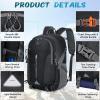 imageRAINSMORE Hiking Backpack 40L Lightweight Packable Camping Backpack Waterproof Travel Daypack Men Women Hiking DaypackBlack