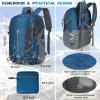 imageRAINSMORE Hiking Backpack 40L Lightweight Packable Camping Backpack Waterproof Travel Daypack Men Women Hiking DaypackBlue