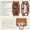 imageRAINSMORE Laptop Bag for Women 156 Inch Laptop Tote Bag Waterproof Leather Work Bags Professional Computer Briefcase Large Capacity Handbag for Business Teacher Office BlackBrown