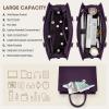 imageRAINSMORE Laptop Bag for Women 156 Inch Laptop Tote Bag Waterproof Leather Work Bags Professional Computer Briefcase Large Capacity Handbag for Business Teacher Office BlackPurple