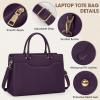 imageRAINSMORE Laptop Bag for Women 156 Inch Laptop Tote Bag Waterproof Leather Work Bags Professional Computer Briefcase Large Capacity Handbag for Business Teacher Office BlackPurple