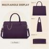 imageRAINSMORE Laptop Bag for Women 156 Inch Laptop Tote Bag Waterproof Leather Work Bags Professional Computer Briefcase Large Capacity Handbag for Business Teacher Office BlackPurple