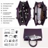 imageRAINSMORE Laptop Bag for Women 156 Inch PU Leather Laptop Tote Professional Business Office Work Bag Waterproof Briefcase Computer Tote Bag Large Lightweight Handbag Shoulder BagDark Purple