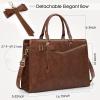 imageRAINSMORE Laptop Bag for Women 156 Inch PU Leather Laptop Tote Professional Business Office Work Bag Waterproof Briefcase Computer Tote Bag Large Lightweight Handbag Shoulder BagVintage Brown