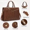 imageRAINSMORE Laptop Bag for Women 156 Inch PU Leather Laptop Tote Professional Business Office Work Bag Waterproof Briefcase Computer Tote Bag Large Lightweight Handbag Shoulder BagVintage Brown