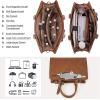 imageRAINSMORE Laptop Bag for Women 156 Inch PU Leather Laptop Tote Professional Business Office Work Bag Waterproof Briefcase Computer Tote Bag Large Lightweight Handbag Shoulder BagDeep Brown