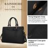 imageRAINSMORE Laptop Bag for Women 156 Inch PU Leather Laptop Tote Professional Business Office Work Bag Waterproof Briefcase Computer Tote Bag Large Lightweight Handbag Shoulder BagBlack
