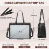 imageRAINSMORE Laptop Bag for Women 156 Inch Vintage Leather Professional Work Tote Bag Waterproof Computer Bag Shoulder Bag for Business Office