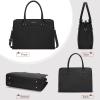 imageRAINSMORE Laptop Bag for Women 156 Inch Waterproof PU Leather Work Tote Bags Large Laptop Purse for Women Professional Womens Briefcase Computer Bags for Business Office Teacher Black ampamp WhiteBlack