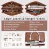 imageRAINSMORE Laptop Bag for Women 156 Inch Waterproof PU Leather Work Tote Bags Large Laptop Purse for Women Professional Womens Briefcase Computer Bags for Business Office Teacher Black ampamp WhiteDark Brown  White