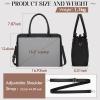 imageRAINSMORE Laptop Bag for Women 156 Inch Waterproof PU Leather Work Tote Bags Large Laptop Purse for Women Professional Womens Briefcase Computer Bags for Business Office Teacher Black ampamp WhiteBlack