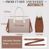 imageRAINSMORE Laptop Bag for Women 156 Inch Waterproof PU Leather Work Tote Bags Large Laptop Purse for Women Professional Womens Briefcase Computer Bags for Business Office Teacher Black ampamp WhiteDark Brown  White
