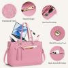 imageRAINSMORE Laptop Bag for Women 156 Inch Work Tote Bags Leather Laptop Tote Waterproof Computer Bag Professional Office Business Briefcase Large Handbag for College Teacher Travel BlackPink