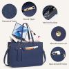 imageRAINSMORE Laptop Bag for Women 156 Inch Work Tote Bags Leather Laptop Tote Waterproof Computer Bag Professional Office Business Briefcase Large Handbag for College Teacher Travel BlackBlue