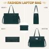imageRAINSMORE Laptop Bag for Women 156 Inch Work Tote Bags Leather Laptop Tote Waterproof Computer Bag Professional Office Business Briefcase Large Handbag for College Teacher Travel BlackGreen