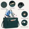 imageRAINSMORE Laptop Bag for Women 156 Inch Work Tote Bags Leather Laptop Tote Waterproof Computer Bag Professional Office Business Briefcase Large Handbag for College Teacher Travel BlackGreen