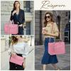 imageRAINSMORE Laptop Bag for Women 156 Inch Work Tote Bags Leather Laptop Tote Waterproof Computer Bag Professional Office Business Briefcase Large Handbag for College Teacher Travel BlackPink