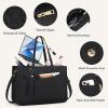 imageRAINSMORE Laptop Bag for Women 156 Inch Work Tote Bags Leather Laptop Tote Waterproof Computer Bag Professional Office Business Briefcase Large Handbag for College Teacher Travel BlackBlack