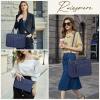 imageRAINSMORE Laptop Bag for Women 156 Inch Work Tote Bags Leather Laptop Tote Waterproof Computer Bag Professional Office Business Briefcase Large Handbag for College Teacher Travel BlackBlue
