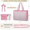 imageRAINSMORE Laptop Bag for Women 156 Inch Work Tote Bags Leather Laptop Tote Waterproof Computer Bag Professional Office Business Briefcase Large Handbag for College Teacher Travel BlackPink